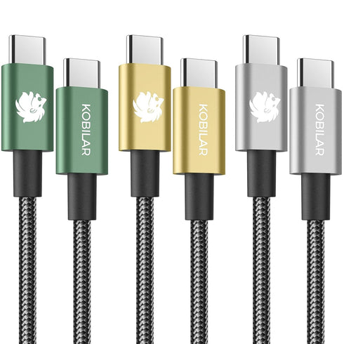 240W Type C to Type C Fast Charging Cable - USB C Cable for iPhone 15, MacBook Pro, iPad Pro, Samsung - C to C Cable for Quick Charge (3pack-1.5+3...