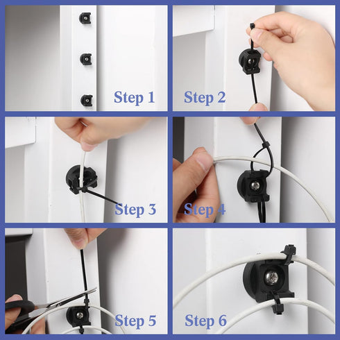 Yookeer 15 Pieces Magnetic Cable Clips Zip Tie Mount Base Black Magnetic Wire Holder Multipurpose Cable Ties Mount Wire Clips Management Base Elec...