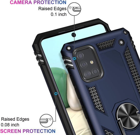 LUMARKE for Galaxy A51 4G Case with Screen Protector,Pass 16ft. Drop Tested Military Grade Protective Phone Cover with Magnetic Ring Kickstand Com...