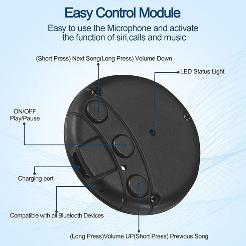 Bluetooth Speakers Module, Bluetooth Pillow Speaker with Mic, DIY Bluetooth Headset, Bluetooth V5.0 Replacement Module for Sleep Headphones, Bluet...