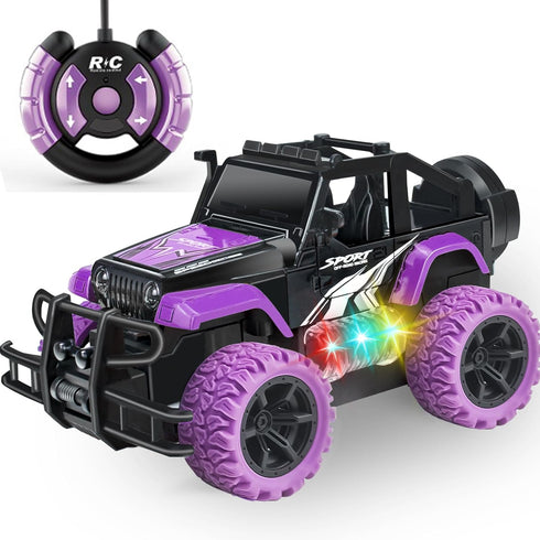 Remote Control Car for Girls 4-7, 1:20 Scale Rc Racing Cars Monster Truck for Kids Toddlers 3-5, Girl Remote Car Toy with LED Lights for Kids Age ...