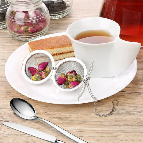 Silver Stainless Steel Mesh Tea Ball, Loose Leaf Tea Infuser 2.1 Inch Tea Strainer Tea Diffuser for Tea, Seasoning Spices?S),Tea Strainers and Fil...