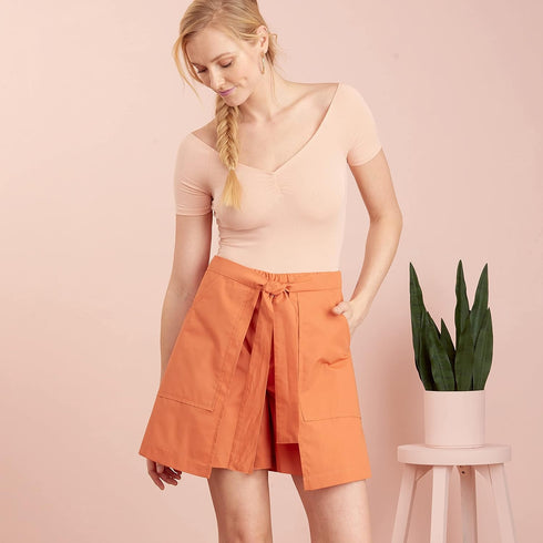 Simplicity Misses Skort and Pull-On Skirt Sewing Pattern Kit, Code S9335, Sizes 6-8-10-12-14, Multicolor...
