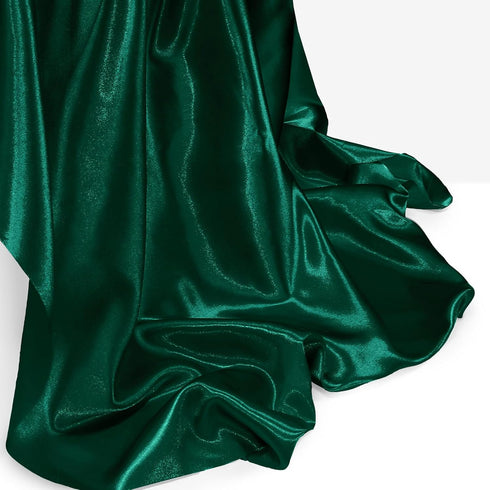 Homiest Emerald Green Satin Fabric by The Yard, 3 Yards x 58 Inch Charmeuse Satin Fabric Silky & Shiny Cloth Fabric, Smooth Bridal Satin Fabric fo...