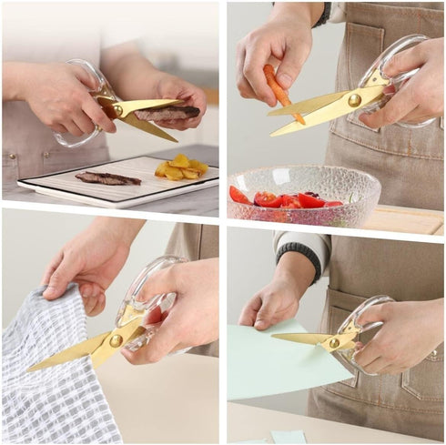 Kitchen Shears Scissors&Sharp Scissors, ARCHIKING 8.0inch Cooking Scissors-Meat and Poultry Shears, Dishwasher Safe, Acrylic Handel Scissors All P...