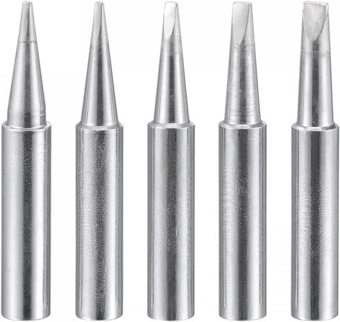 uxcell Lead-free Soldering Iron Tip Flat Edge 0.8D+1.2D+1.6D+2.4D+3.2D 4mmx41mm Replacements for Soldering Station 5Pcs...