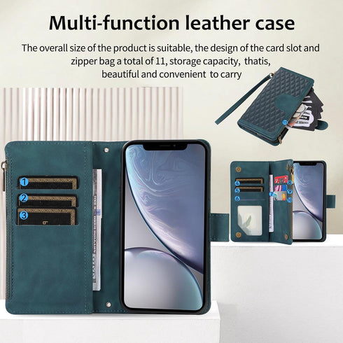 Asuwish Phone Case for iPhone Xs Max Wallet Cover with Tempered Glass Screen Protector and Wrist Strap Leather Flip Zipper Card Holder Cell i X XR...