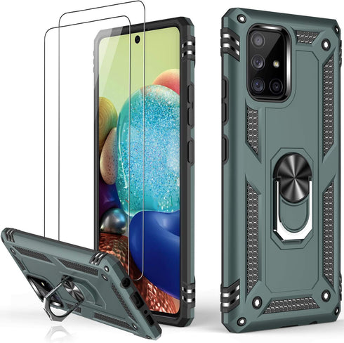 LUMARKE Galaxy A71 5G Case,Pass 16ft. Drop Tested Military Grade Cover with Magnetic Ring Kickstand Compatible with Car Mount Holder,Protective Ph...