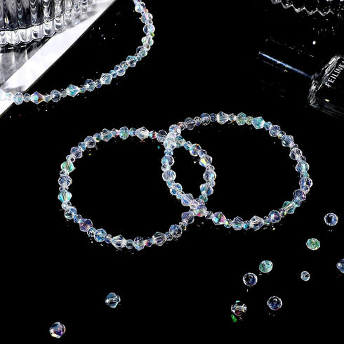 1000 Pcs Crystal Glass Beads for Jewelry Making AB Color Beads Briolette Rondelle Crystal Beads DIY Faceted Crystal Beads for Bracelets Necklace P...