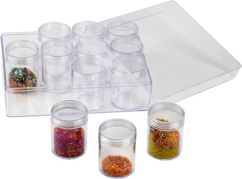 TDOTM 12 Grids Transparent Plastic PS Jewelry Earring Beads Sewing Pills Beads Organizers Storage Bottle(1 Pack)...