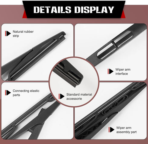 OTUAYAUTO Rear Wiper Blade Replacement for Jeep Wrangler 07-18, Back Windshield Wiper Blade 13 inch, OEM# 68002490AB...
