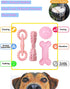 4 Pack Puppy Toys for 2-8 Months Teething Pets Dog Chew Toy Puppies Teeth Cleaning Toy Food Dispensing Soft Rubber Bone Funny Ball Interactive Don...