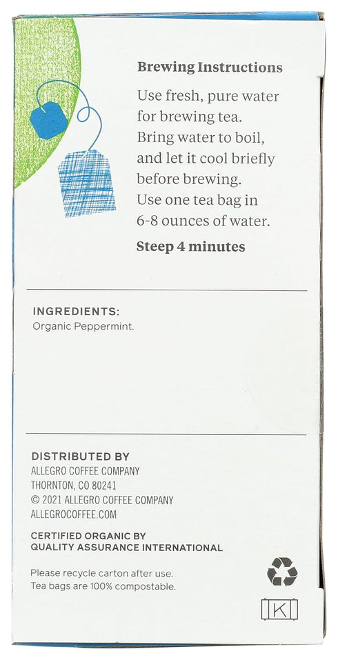 Allegro Tea, Organic Northwest Peppermint Tea Bags, 20 ct...