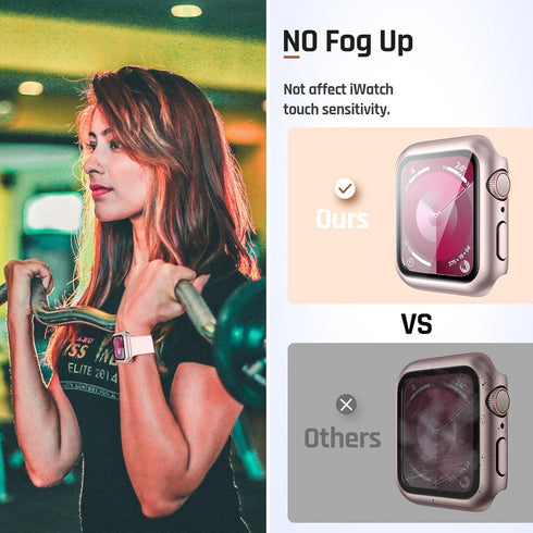 Goton Waterproof Case for Apple Watch 41mm Series 9 8 7 with Tempered Glass Screen Protector, iWatch Full Protective Hard PC Bumper Case Face Cove...