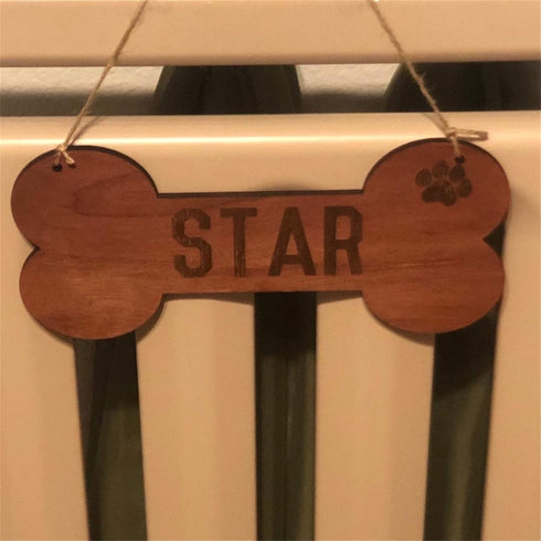 3 Pcs Dog Bone Wood Sign Blank Wooden Plaque Unfinished Wood DIY Crafts Hanging Sign with Ropes for Puppy Pet House Door Wall Decorative, 3.9x7.9 ...