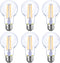 Energetic Dimmable LED Filament Light Bulbs, 8W, 60 Watt Equivalent, Warm White 3000K, Classic Clear Glass, A19 LED Light Bulb, 6 Pack...