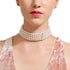 Multi Strand Pearl Choker Necklace Faux Pearls Necklace 4 Row Pearl Necklace 1920s Flapper Pearls Necklace Vintage Costume Short Pearl Necklace fo...