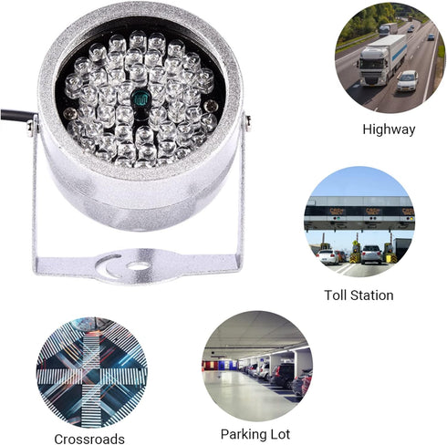 Camera IR Illuminator Lights for Security Camera, Wide Angle Infrared Fill Light IR Light 140 LED Waterproof Infrared Night Vision Light for Secur...