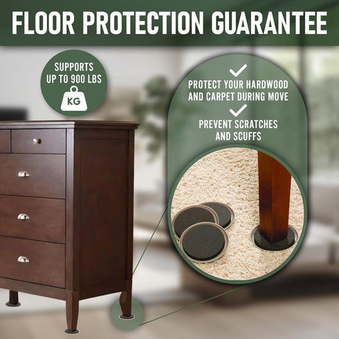 Heavy Duty Furniture Moving System with Lifter Tool and 4 Sliders - Easy Furniture Moving and Lifting Set - Safe for Hardwood Floors and Carpet - ...