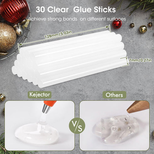 Kejector Fireproof Glue Gun with 30 Glue Sticks, Hot Glue Gun Fast Preheating, Hot Glue Gun Kit for School Crafts DIY Arts Quick Home Repairs, 20W...