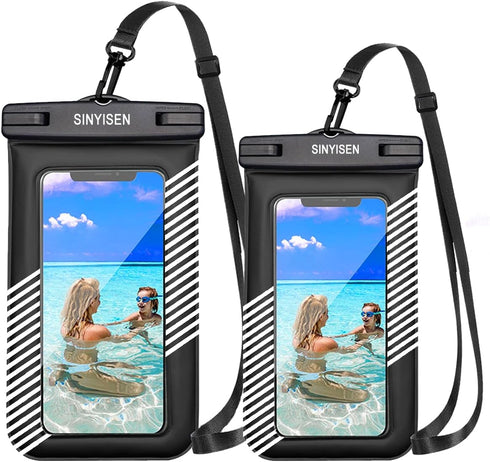 Waterproof Phone Pouch 2pcs(S+L),Waterproof Phone Lanyard Case, IPX8 Floating Waterproof Phone Case Dry Bag for iPhone 15 14 Pro 13 13 Pro Max 12 ...