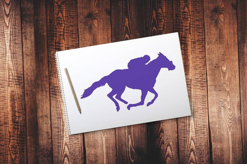Reusable Race Horse & Jockey Stencil - Durable Plastic Template for Arts, Crafts & Scrapbooking, 11" x 8.5" - Ideal for Airbrush, Painting, Drawin...