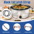 Black Lid Latch Strap Rubber Band 6,7,8 Quart for Hamilton Beach Crock Pot Slow Cooker Sturdy material 2 Pcs...