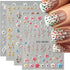 Flower Nail Art Stickers Summer Daisy Flower Nail Decals for Nail Art Decorations 4PCS Small Floral Five-petaled Design 5D Acrylic Engraved Nail S...