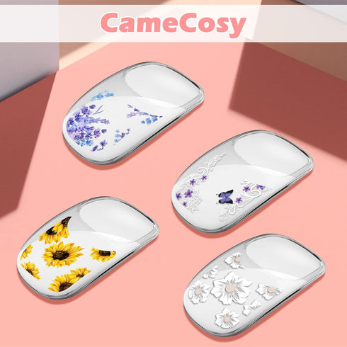 Cute Case Compatible for Apple Magic Mouse 1/2 with Flower Flora Design Thin Soft Silicone Clear TPU Non-Slip Apple Magic Mouse 1st and 2nd Genera...