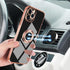 Omorro iPhone 12 Pro Max Ring Holder Case with 360 Rotation Kickstand, Shiny Plating, Rose Gold Edge, Compatible with Magnetic Car Mount, Slim Sof...