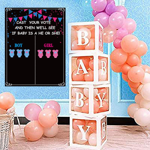 MISS FANTASY Gender Reveal Decorations - 54 Voting Gender Reveal Games Gender Reveal Ideas Boy or Girl Games Party Supplies for Gender Reveal Voti...
