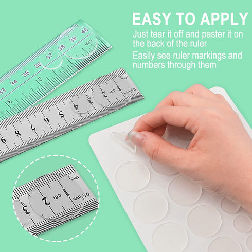 Ruler Grips, Transparent Strong Adhesive Non-Slip Grips for Quilting Rulers, Quilt Templates, 34 PCS Total -10 Large & 24 Small (Clear, 34 PCS)...