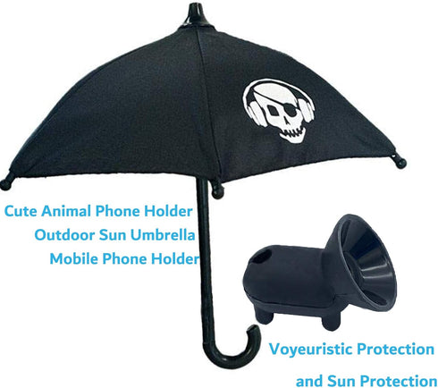 Phone Umbrella for Sun, Cell Phone Umbrella Sun Shade, Umbrella for Phone with Universal Adjustable Piggy Suction Cup Stand, phone umbrella for su...
