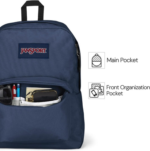 JanSport SuperBreak One Backpacks - Durable, Lightweight Bookbag with 1 Main Compartment, Front Utility Pocket with Built-in Organizer - Premium B...