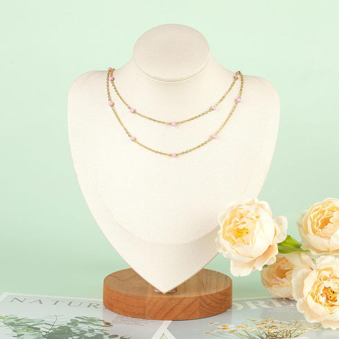 KYUNHOO 5 Meters Gold Chains for Jewelry Making Pink Enamel Beading Chain for Necklace Bracelet Making Stainless Steel Jewelry Making Supplies for...