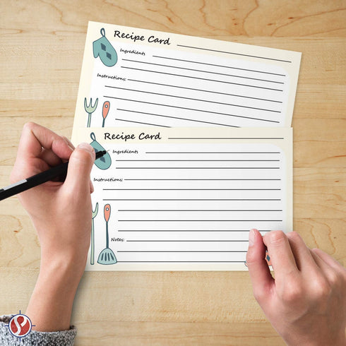 Premium Homey Kitchen Recipe Cards – Double Sided | Printed Thick and Sturdy 100Lb Cover Stock | 4" x 6" | 50 per Pack...