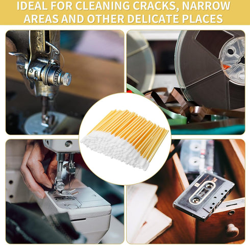 Chinco 200 Pieces Foam Swab Sponge Swab Foam Tips Sponge Stick for Inkjet Printer Print Head Camera Optical Lens Optical Equipment(Yellow)...