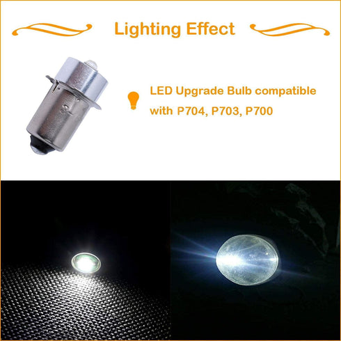 Podoy 3w 18v LED Upgrade Bulb for Compatible with Ryobi P704, P703, P700 Replace 780287001 Flashlight Bulb with White Light (2 Pack)...
