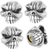 Arenbel Skull Tire Valve Stem Caps 4 Pack Air Stem Covers Car Accessories for Cars SUVs Bike Bicycle Trucks Motorcycles Silver...