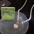 Pearl Heart Necklace Choker - Coquette Necklace Jewelry for Women Adjustable Gold Plated Faux Pearl Necklaces Trendy Gifts Daily Fashion...