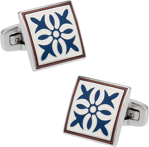 Rich Blue Enamel Cufflinks with Presentation Box...
