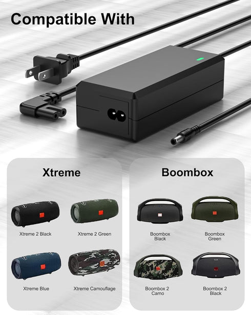 for JBL Xtreme 2 Charger, 19V Power Cord Compatible with JBL Xtreme 2, Xtreme 1, Boombox 2, Boombox 1, Xtreme Special Edition Portable Wireless Bl...