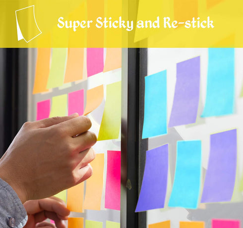 1200 Sheets Sticky Notes,3 x 3" Sticky Note Pads,12 Bright Colors Self-Stick Notes,76 x 76 mm Post Self Sticky Notes Pad, 75g/? Strong Adhesive Me...