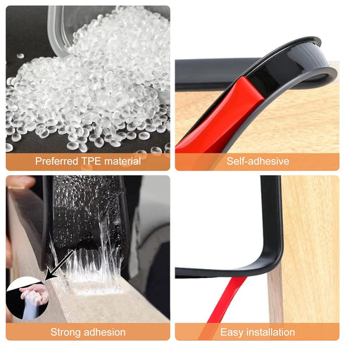 U Shape Edge Banding, Soft Self Adhesive Veneer Edge Banding 16.4Ft Countertop Edge Trim for Cabinets Table Sheet Metal Countertop Shelves Furnitu...