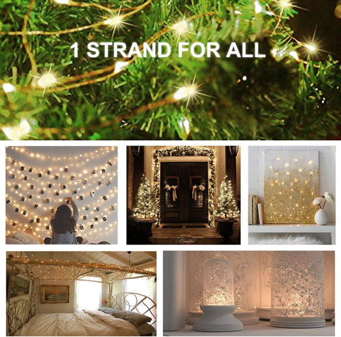Decute 100 LED 50 Photo Clips String Lights Holder 33FT Starry Fairy Lights for Hanging Pictures Cards Memos USB Powered with Switch Perfect for B...