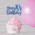 Royal Blue Glitter Happy 10th Birthday Cake Topper - 10 Sign Cake Topper - Cheers to 10 Years Party Supplies - 10th Birthday Party Decorations...