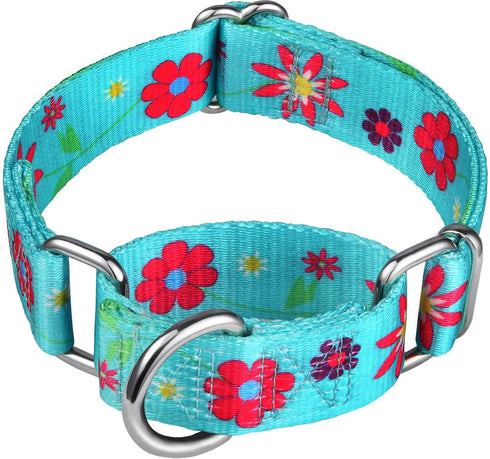 Puppy Dog Collar Floral Print Martingale Collar - No Pull Pet Collar, Heavy Duty Adjustable Dog Collar, Extra Small, Neck 8 Inch -11 Inch, Sun Flo...