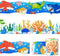 2 Rolls 66ft Ocean Bulletin Board Borders Under The Sea Animal Creatures Theme Print Border Trim for School Classroom Blackboard Chalkboard Sea An...