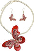 Elegant Acrylic Monarch Butterfly Necklace and Earrings Morpho Butterfly Jewelry Sets Insect Dangle Drop Pendant for Women Ladies...