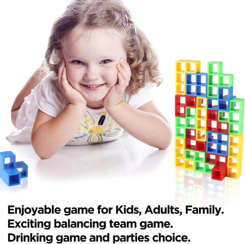 Stacking Game Balance Stacking Blocks Game, Board Games for 2 Players+ Family Games, Parties, Travel, Kids & Adults Team Building Blocks Toy (48PC...